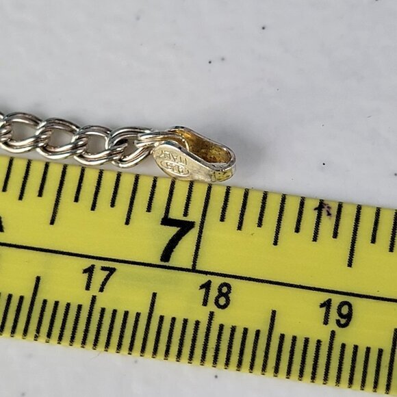 Vintage QGI Italy 925 Sterling Silver Cross Flip Flops Charm Chain Bracelet 7 in - Picture 9 of 10